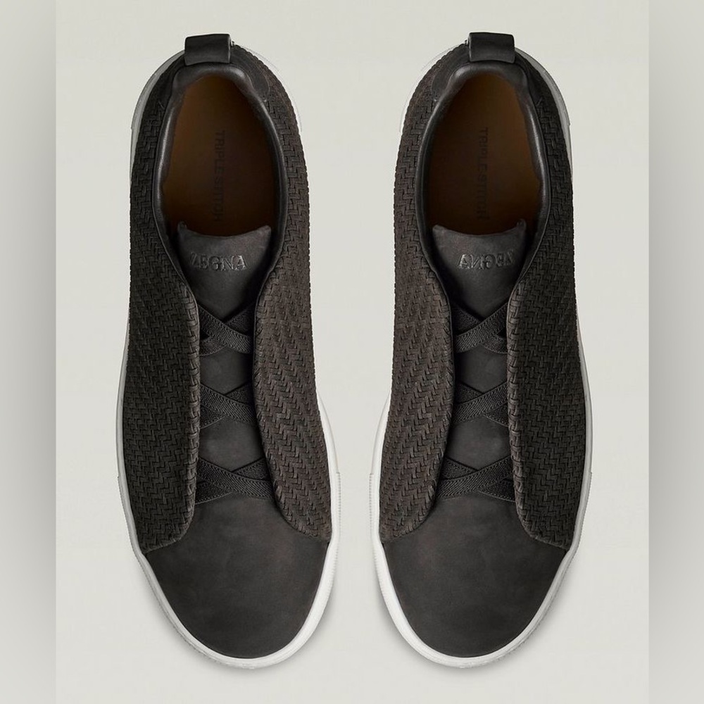 Ermenegildo Zegna Triple Stitch PELLETESSUTA Leather Sneakers